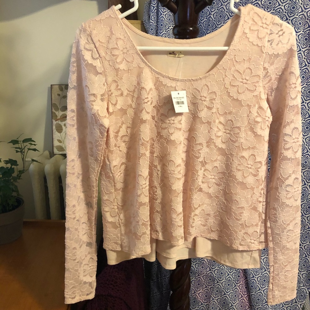 Hollister New with Tags Long Sleeve Lace Shirt